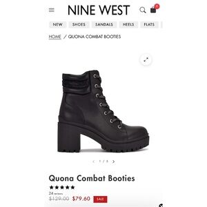 Nine West, Size 10, Quona Combat Booties